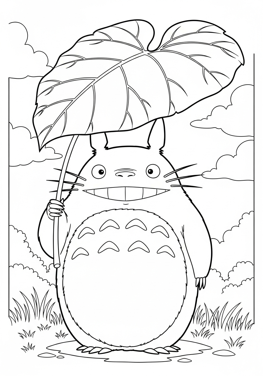 printable Totoro coloring book