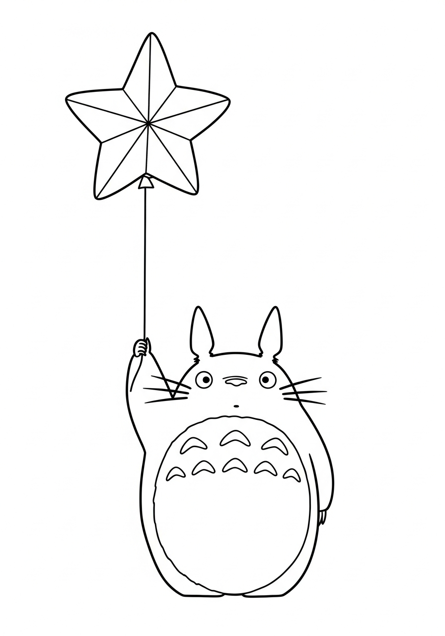 free Totoro coloring page