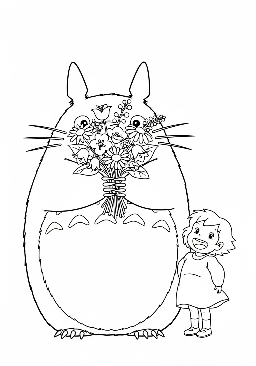 full size Totoro coloring pages