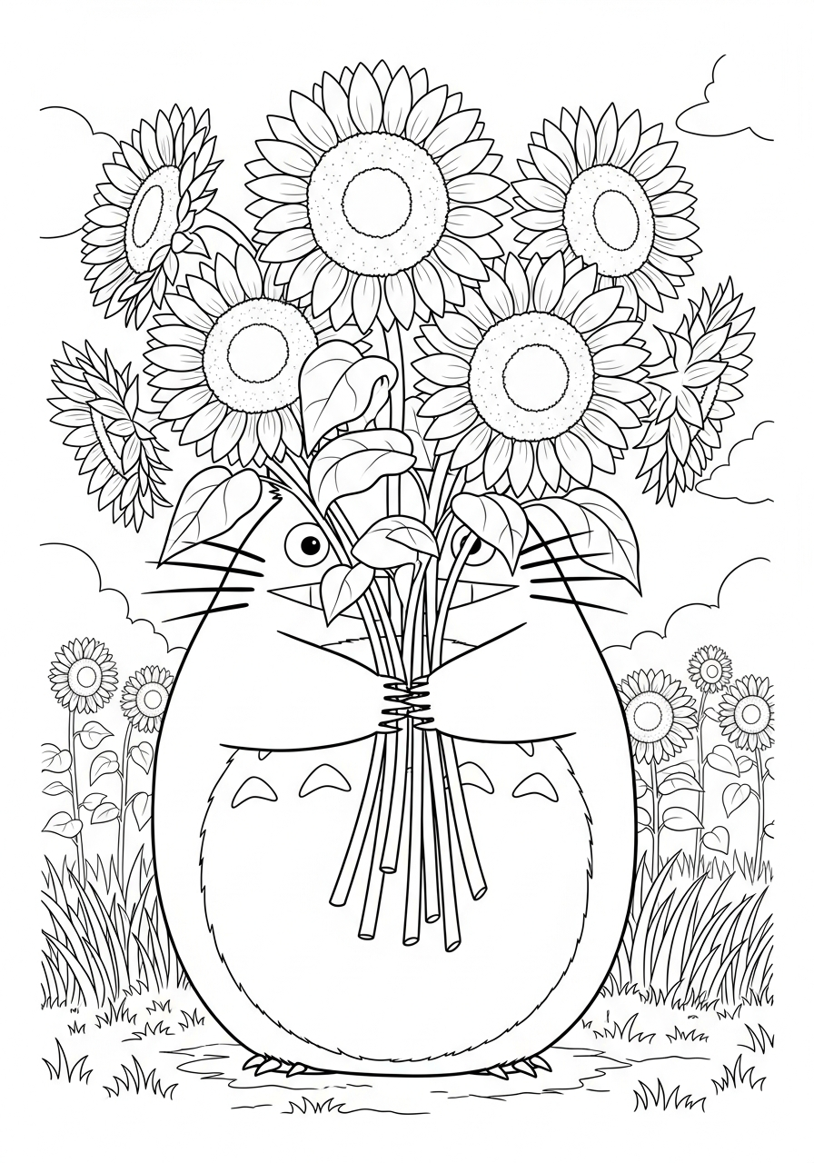 Totoro coloring page free printable