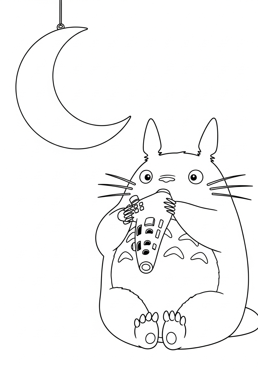 Totoro coloring pages for preschoolers