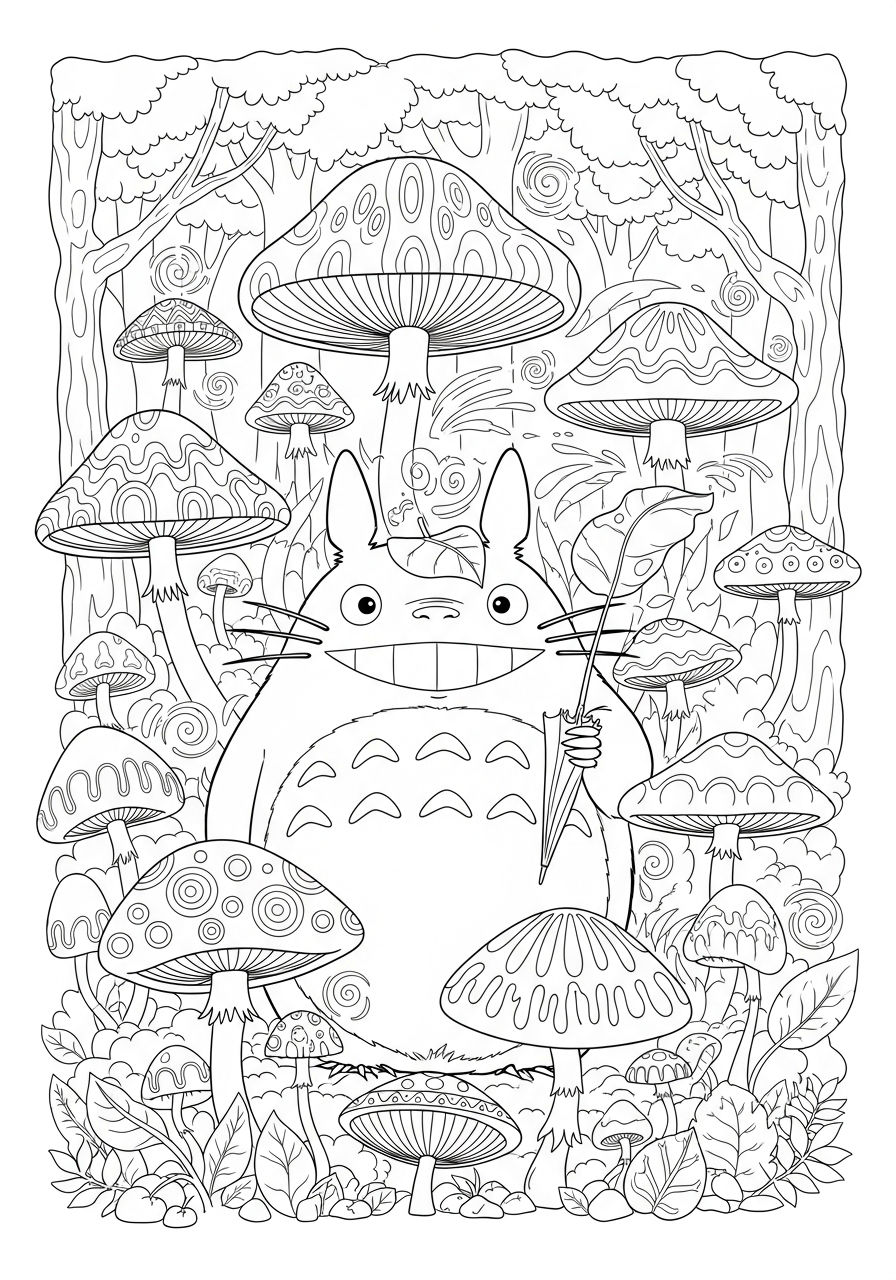 Totoro coloring illustrations