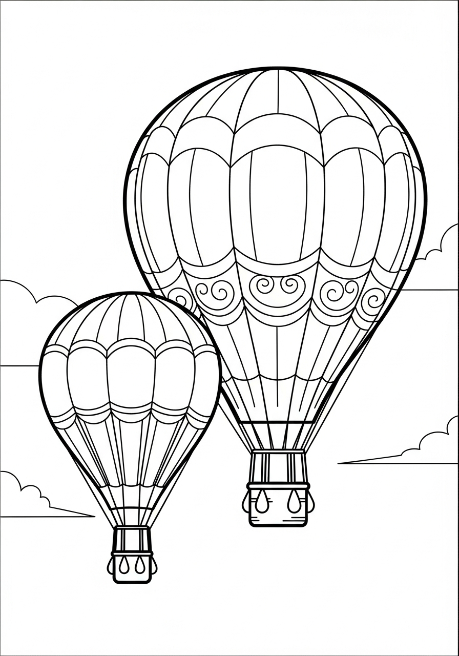 free Hot Air Balloon coloring page