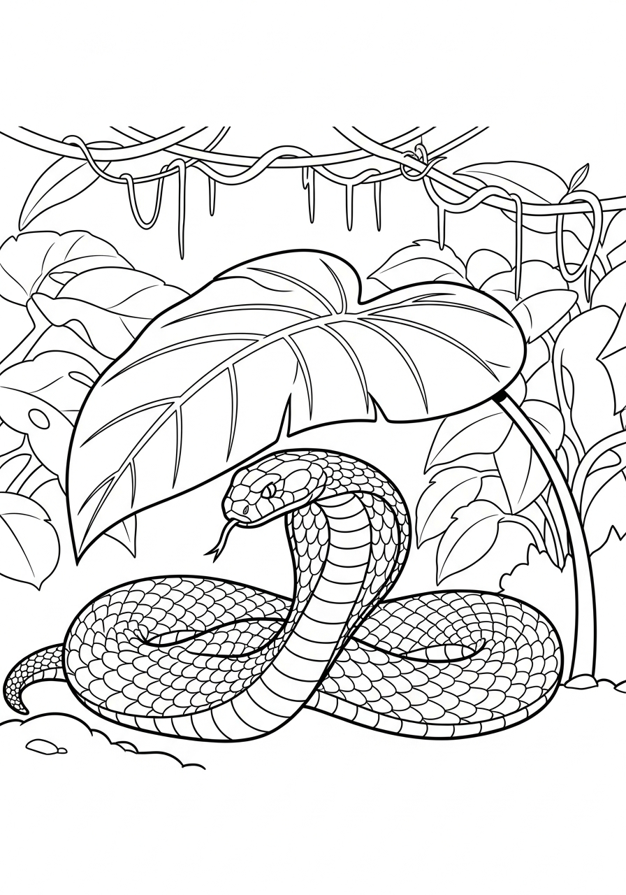 interactive King Cobra coloring pages