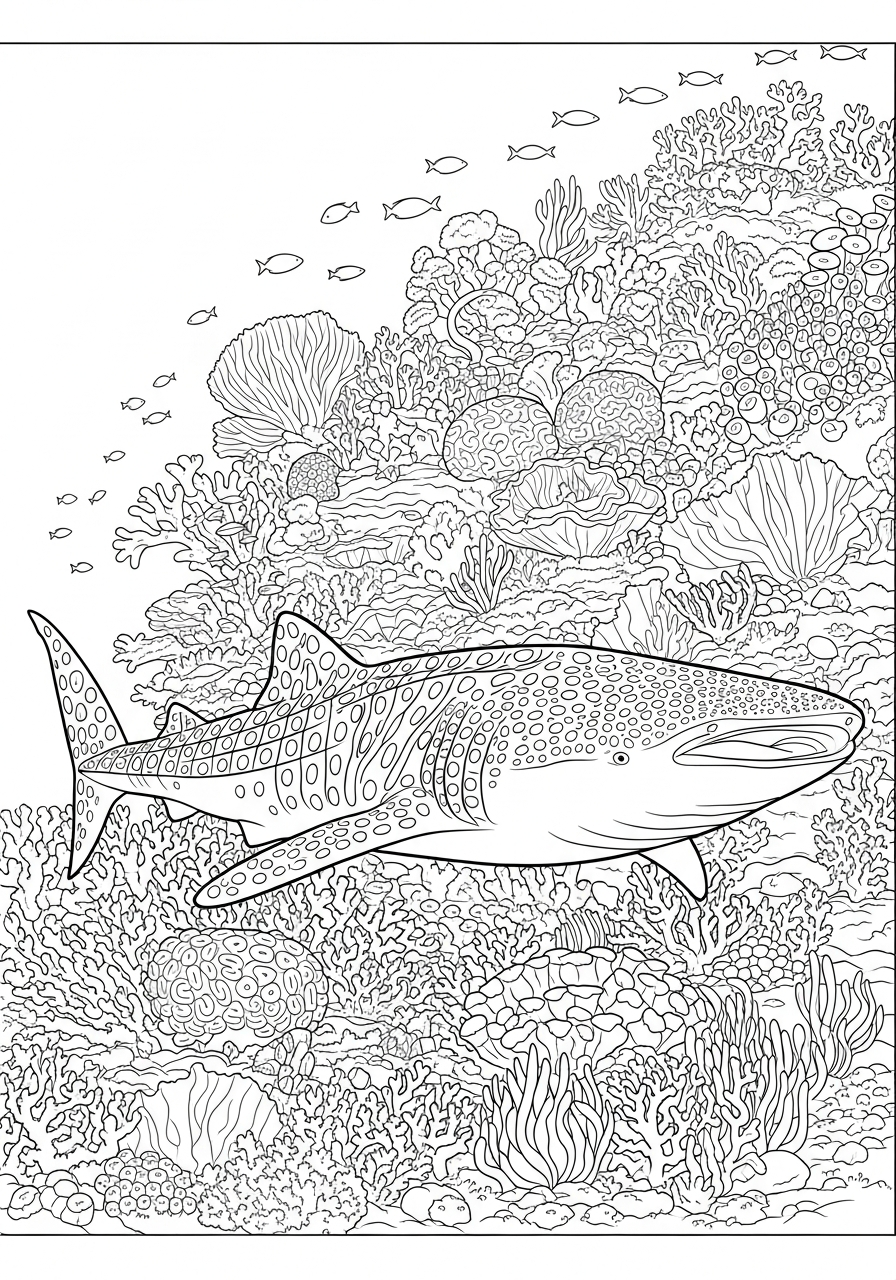 Whale Shark Coloring Pages 4 simple Whale Shark coloring pages