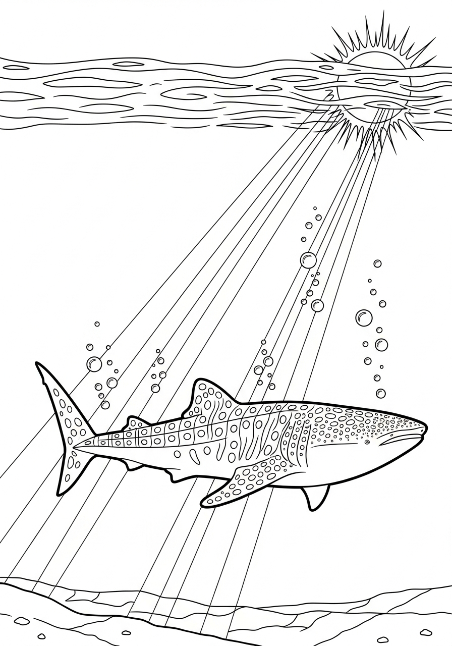 Whale Shark Coloring Pages 14 printable Whale Shark coloring page