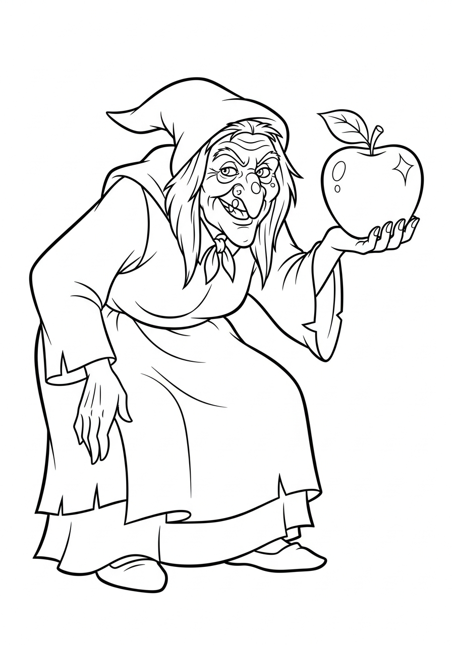 Snow White drawing for coloring