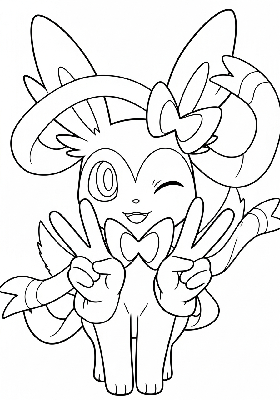Sylveon coloring pages for printing
