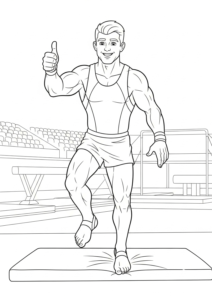 simple gymnastics coloring pages