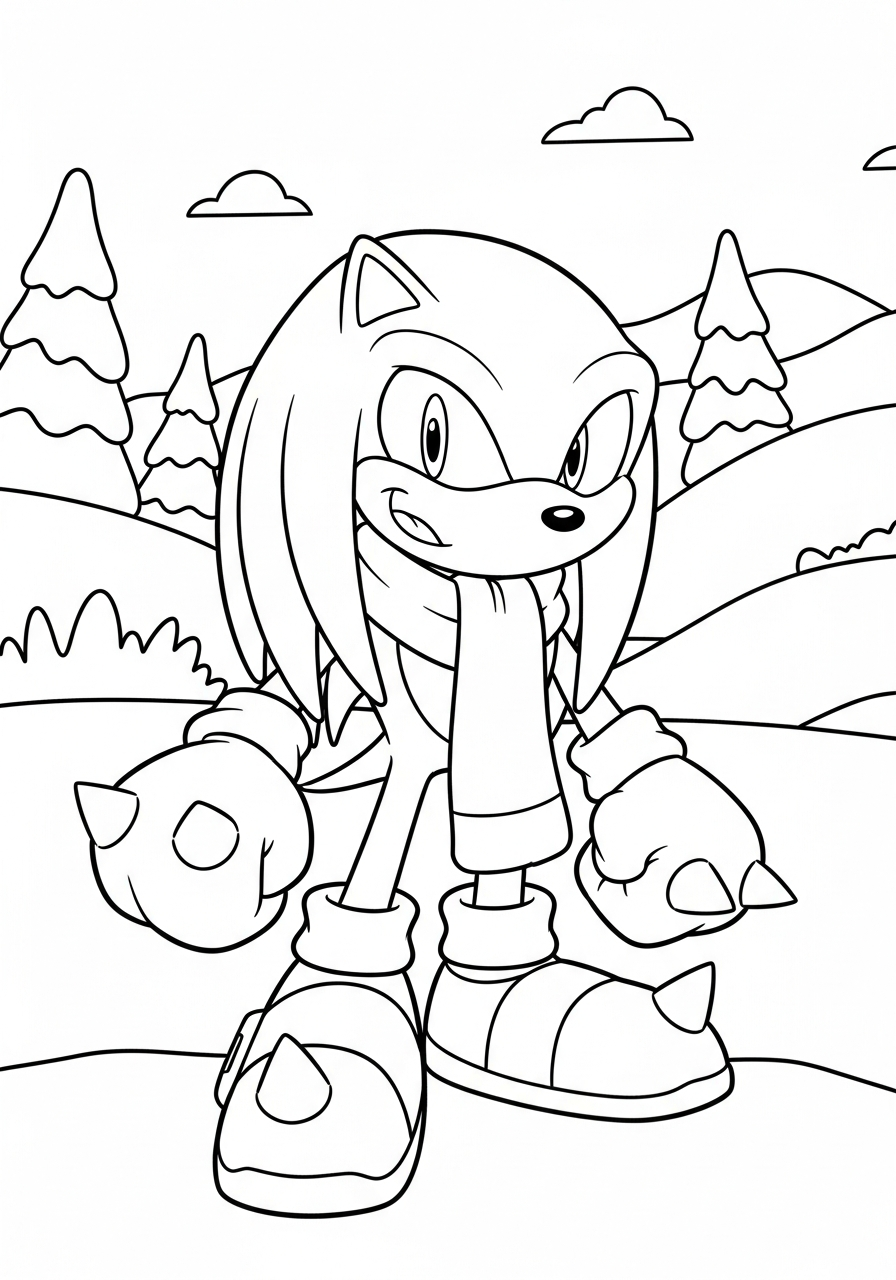 Knuckles coloring pages easy
