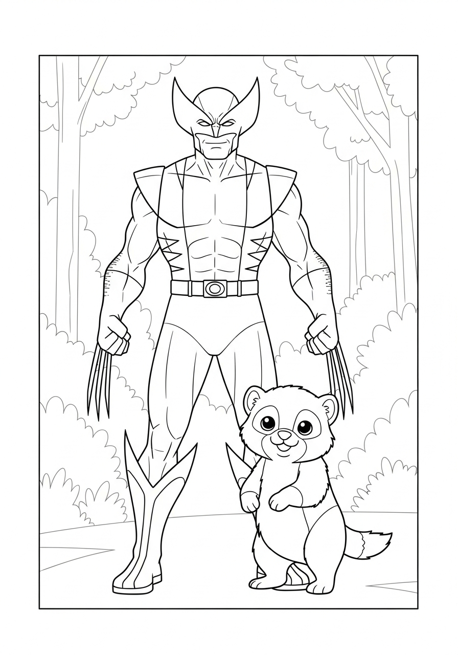 Wolverine coloring pages for kids to print