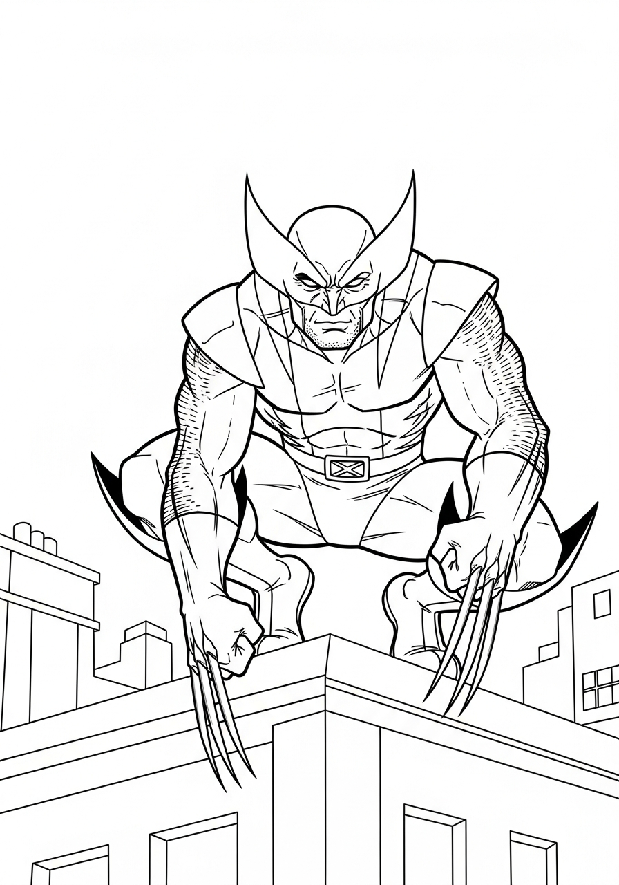 free Wolverine coloring page 1