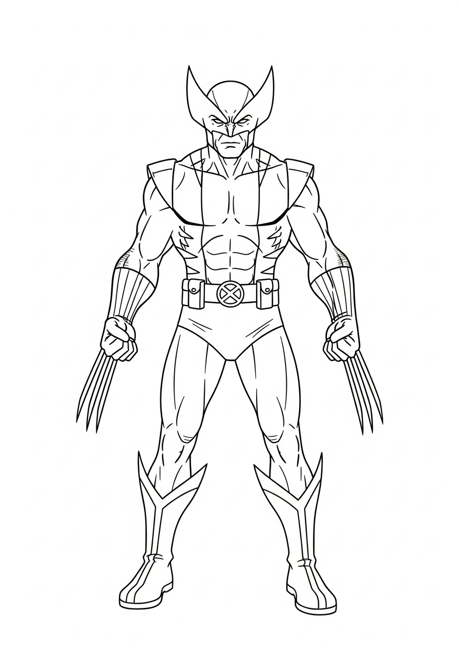 Wolverine coloring pages portrait