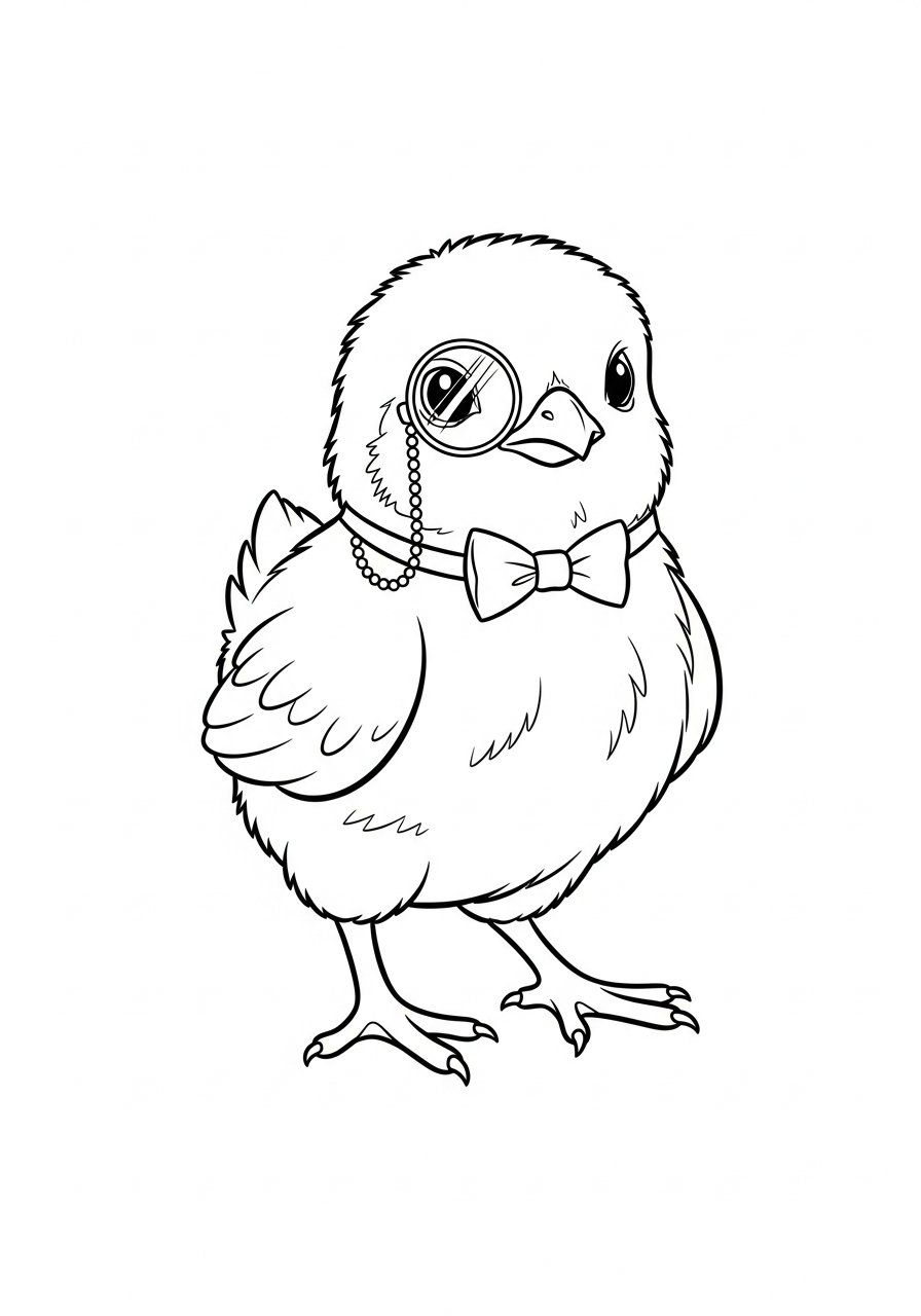 baby chick coloring page printable 1