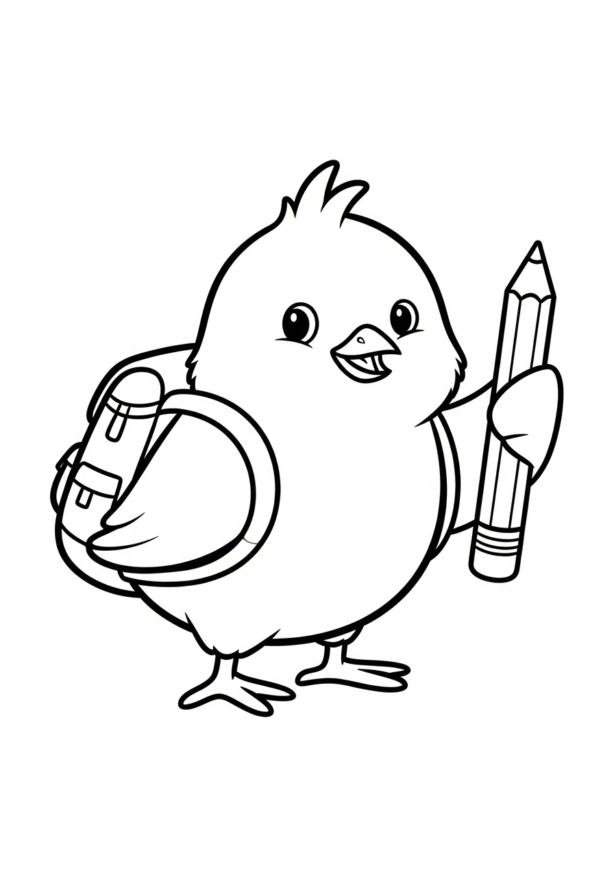 easy baby chick coloring page
